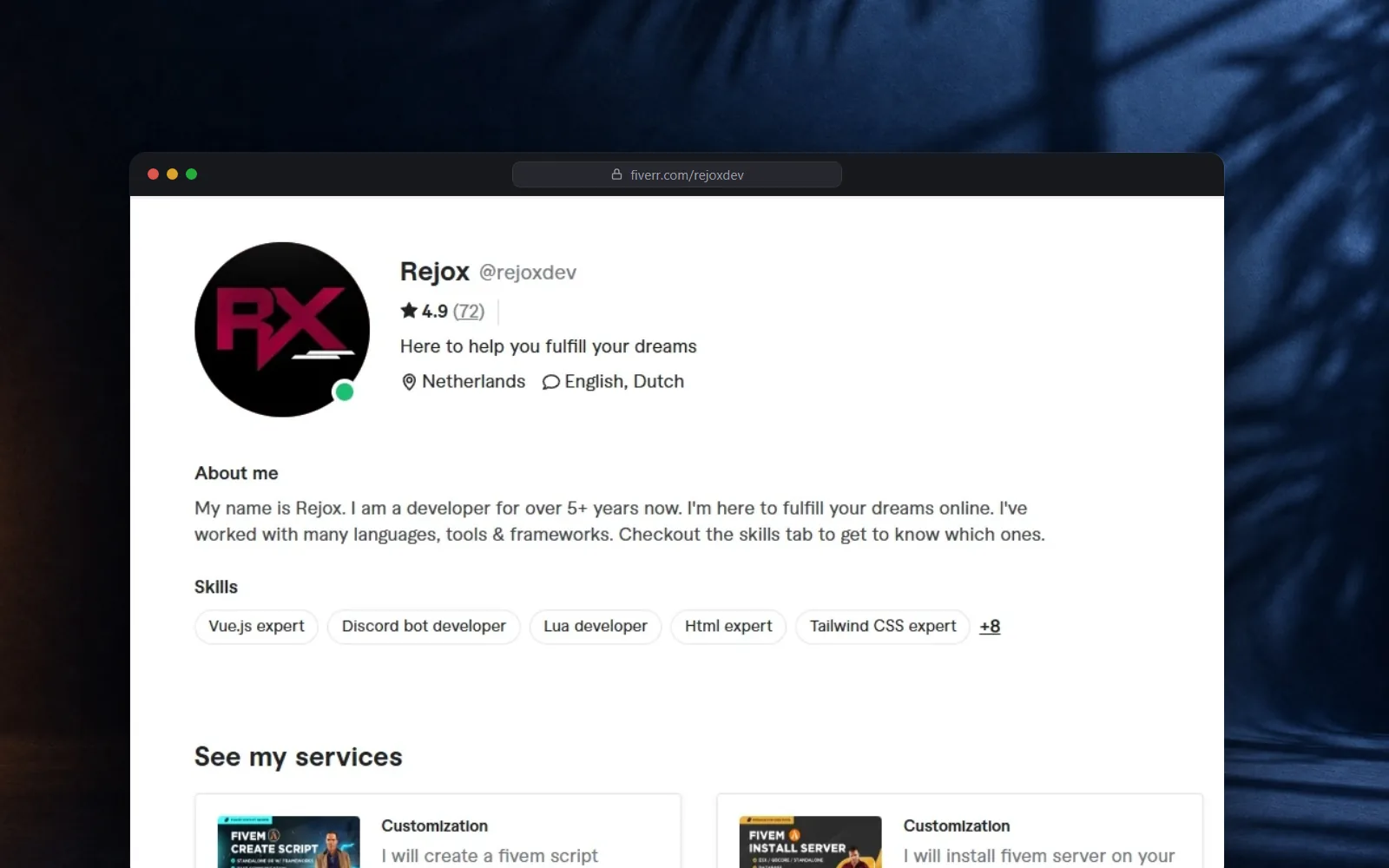 Fiverr (rejoxdev), Where it started: freelance FiveM work