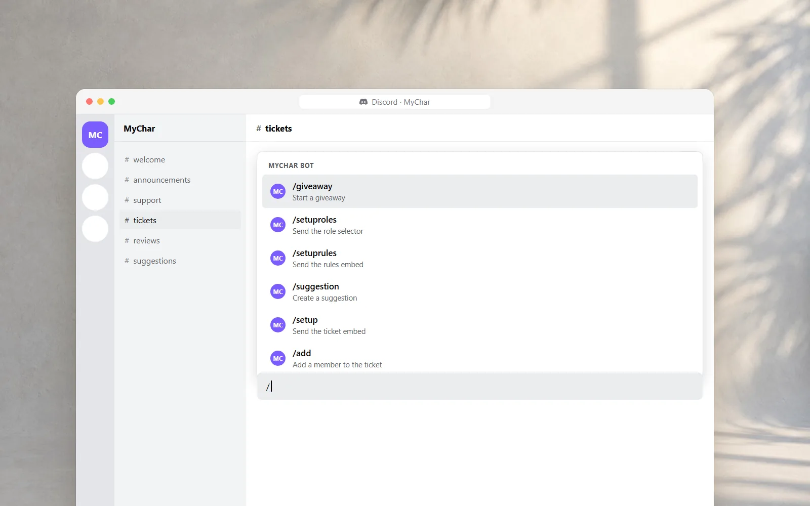 MyChar Discord Bot, A product community that runs itself
