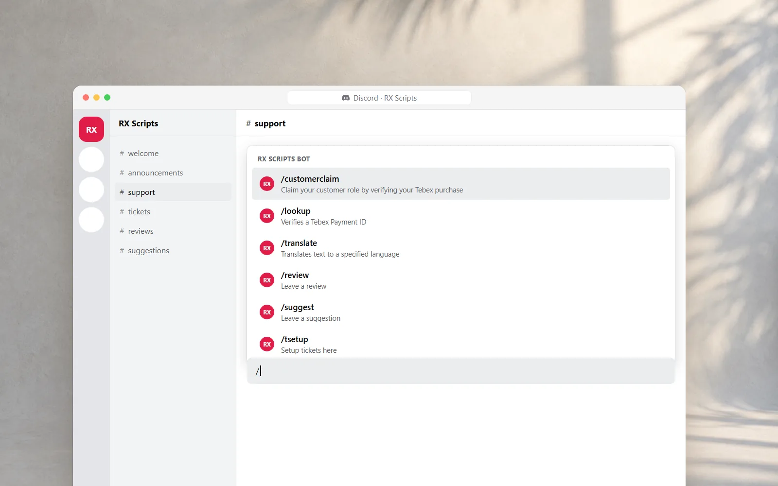 RX Scripts Discord Bot, Sales and support for a 10,000+ member community