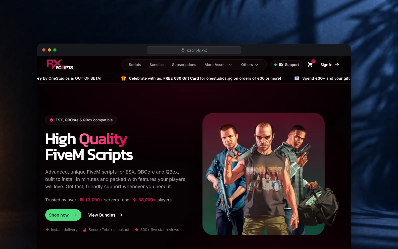 RX Scripts, 150+ FiveM Scripts and the store that sells them
