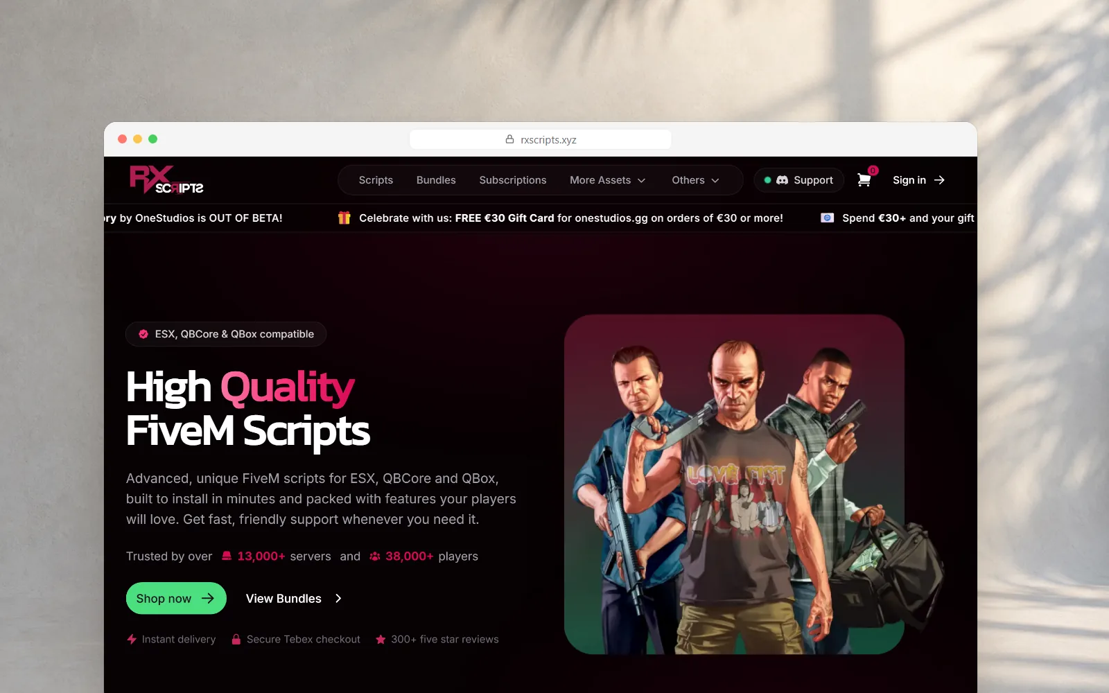 RX Scripts, 150+ FiveM Scripts and the store that sells them